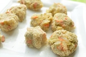 Veggie Nuggets Recipe. With five vegetables packed into this nugget, your kids will get all their servings they need in one sitting!